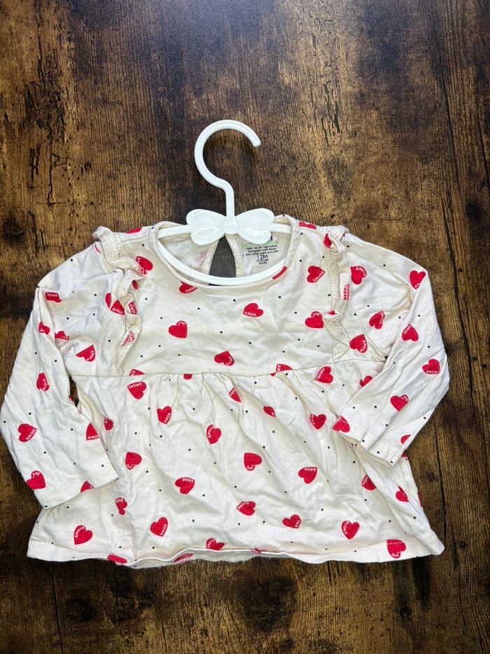 Tee shirt cœur 12m