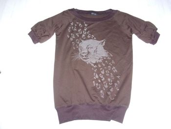 Tunique sweat ADC long marron panthère 40 TBE