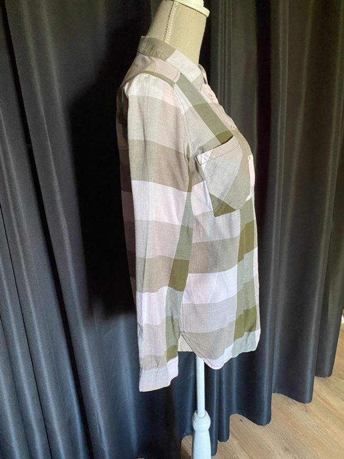 Chemise à carreaux kaki et rose - photo numéro 3