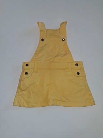 Robe esprit Salopette jaune Mots d'enfants en coton