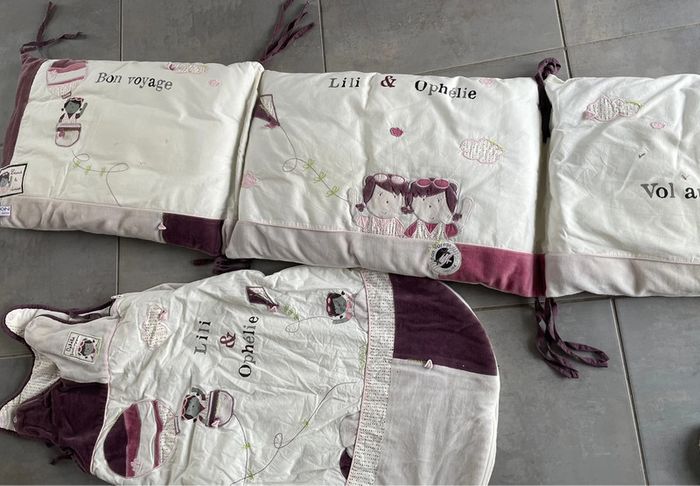 Lot Sauthon Lili et Ophélie gigoteuse et tour de lit - photo numéro 4