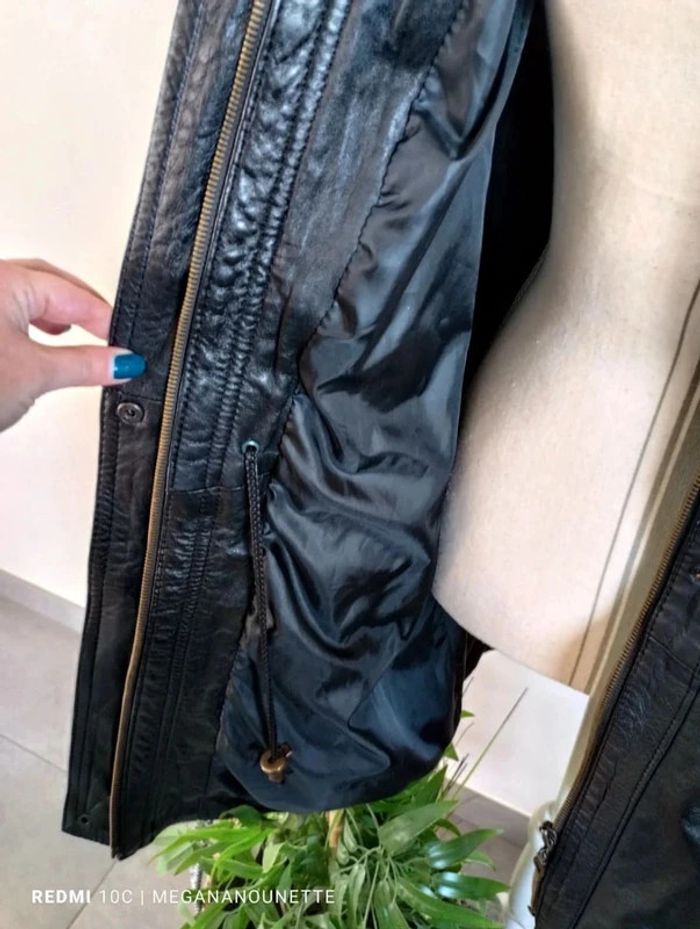 🦋 Joli manteau en cuir avec capuche Taille 40 / L Boutique Parisienne - photo numéro 9