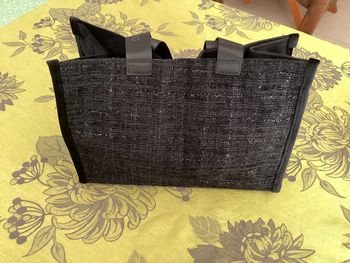 Petit cabas noir, pailleté pour soirée «  Dessange »