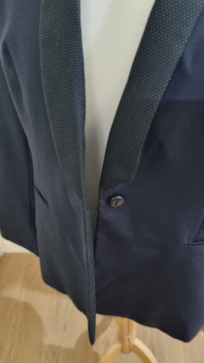 Veste blazer Chattawak bleu nuit laine et cachemire  42 neuve - photo numéro 4