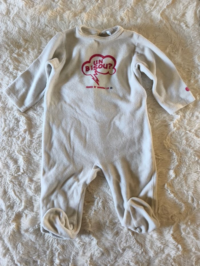 Pyjama velours blanc Kimbaloo taille 6 mois