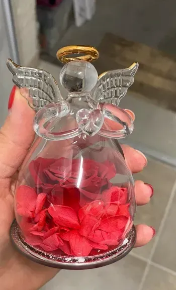 Ange fleur éternelle rouge