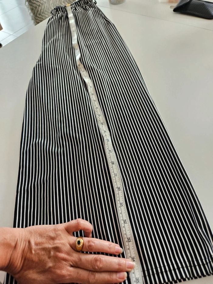 Pantalon large noir et blanc rayé Taille unique #lora11femme42 - photo numéro 7