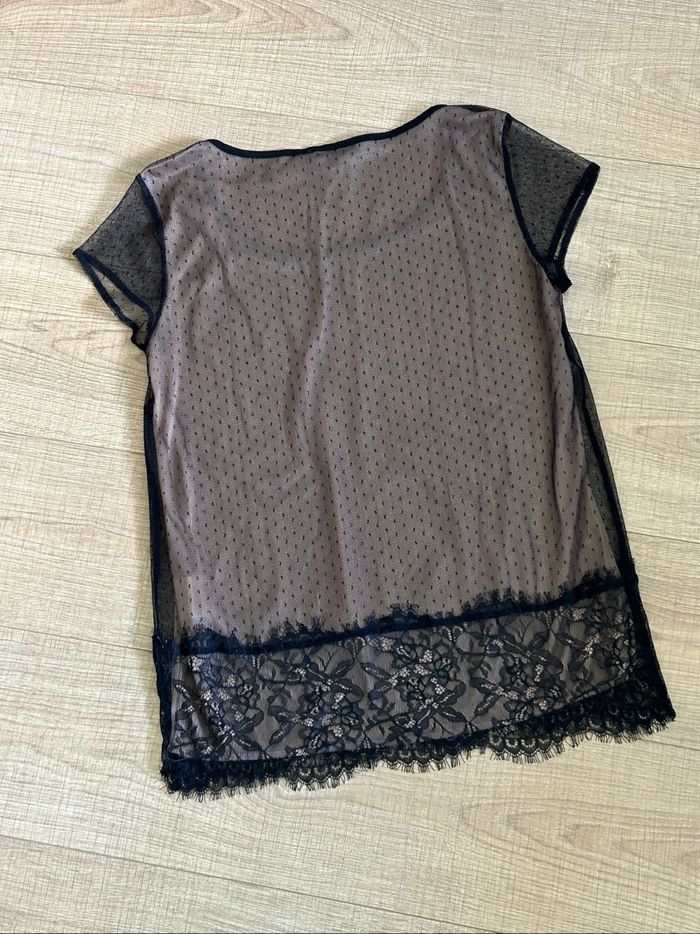 Haut noir et beige en dentelle Morgan taille M jamais porté - photo numéro 8