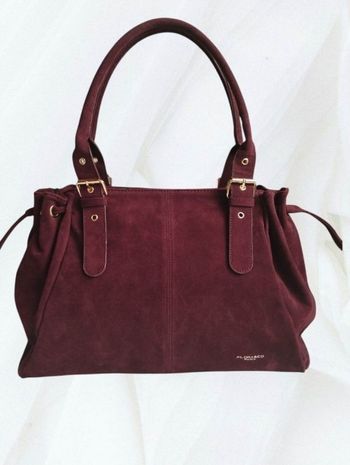 Cabas suédine bordeaux Flora Co