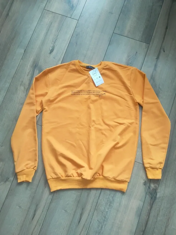 Pull jaune moutarde fin homme M Adriano neuf - photo numéro 4