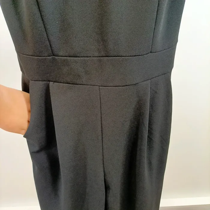 Combinaison noire sans manches chic détail plumetis taille estimée M A1451 - photo numéro 9