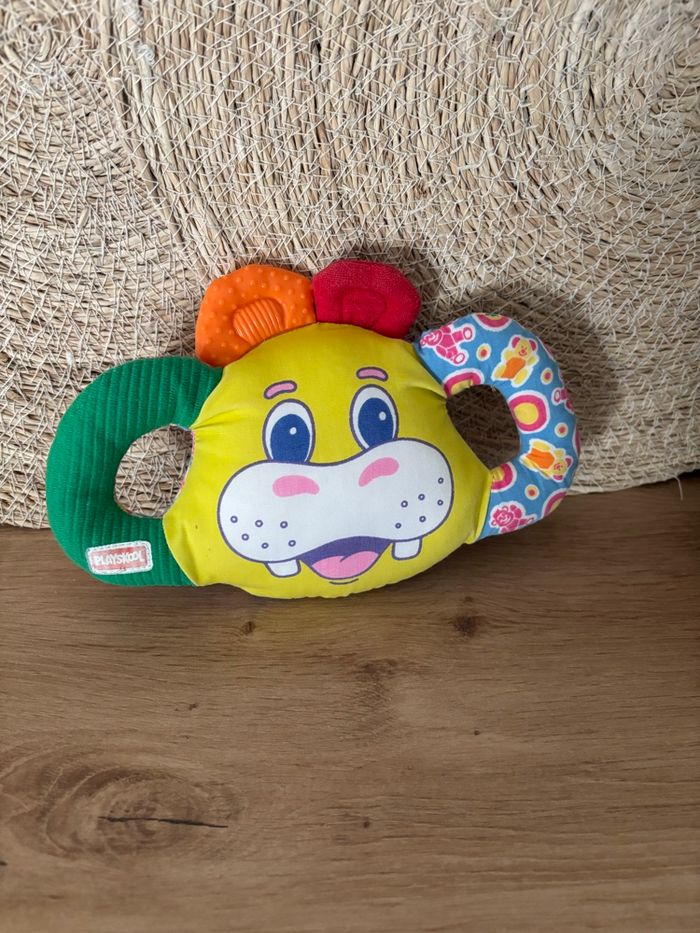 Vintage peluche hochet poignées hippopotame playskool - photo numéro 3