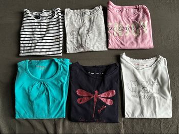 Lot de 6 t-shirts manches longues fille