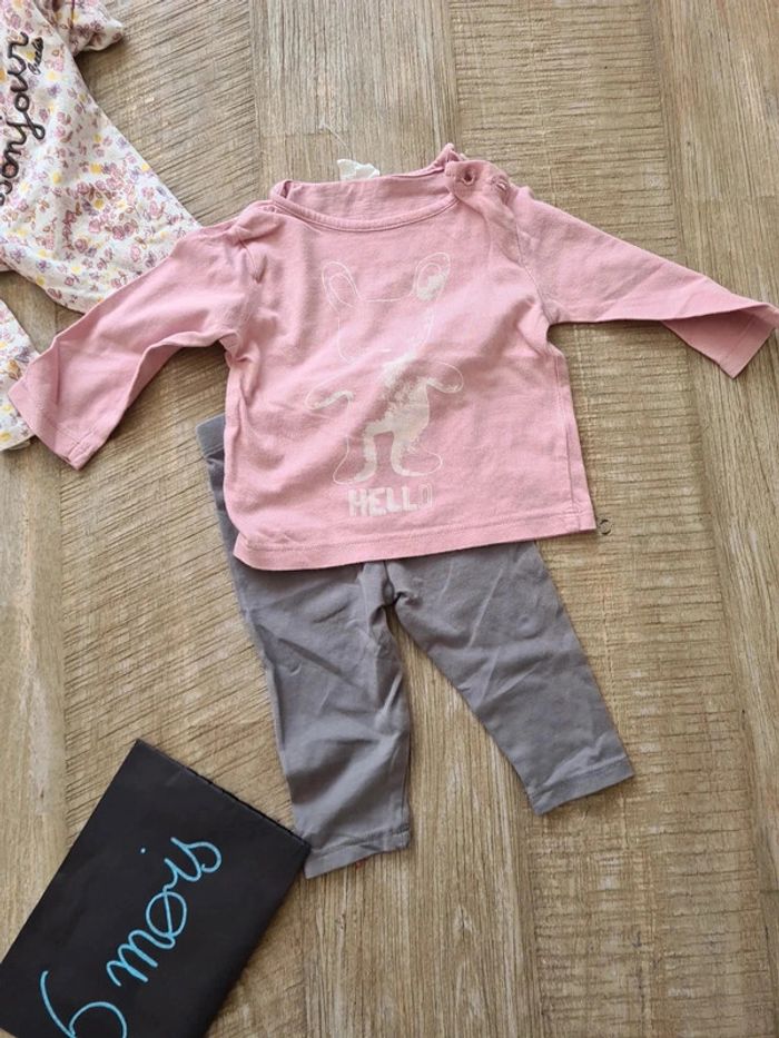 Lot legging pull 6 mois bebe fille - photo numéro 3