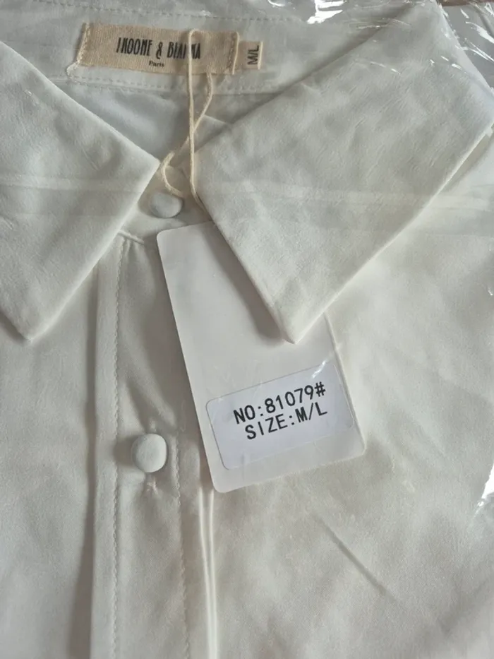 Chemise à nouer Manches Courtes Blanche Femme Taille M/L - photo numéro 3