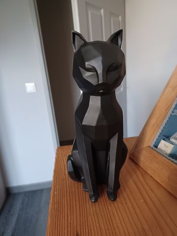 Statue chat noir mat