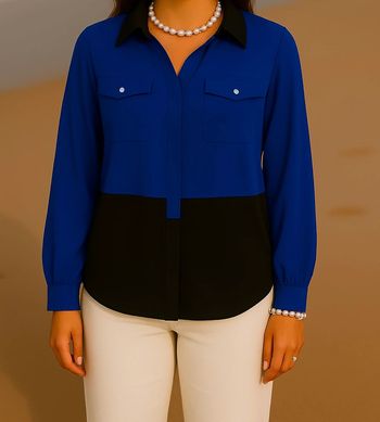 Chemisier boutonné bicolore