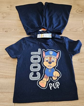 Ensemble bleu PAT'PATROUILLE à manches courtes + short - Taille 12-24 mois