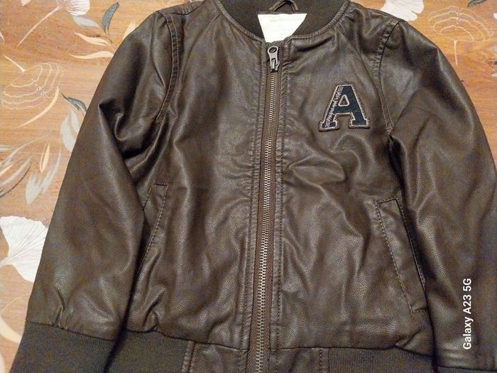 Blouson marron. simili cuir - photo numéro 3