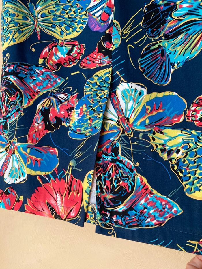 Jupe crayon à motifs papillon multicolore Karen M - photo numéro 4