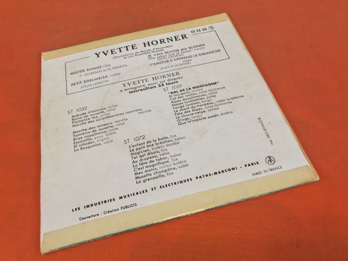Vinyle 45 tours Yvette Horner (1956) Mister Banjo Pathé 45 EA 86 - photo numéro 5