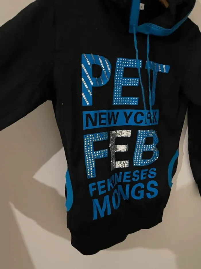 Black Blue hoodie size S women - photo numéro 2