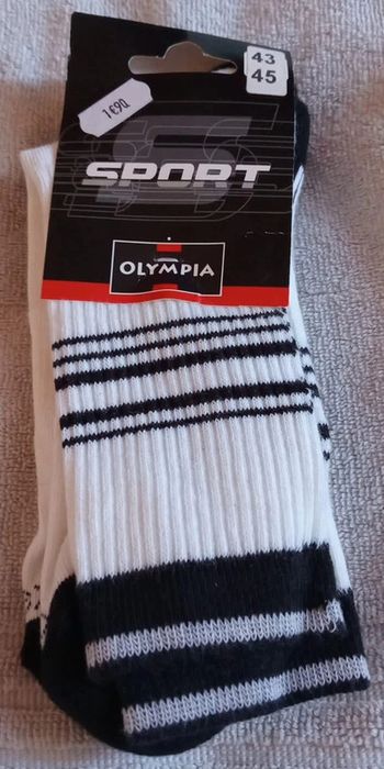 1 Paire de chaussette noire blanche Olympia Pointure 43 / 45