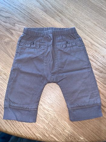 pantalon slim enfant bébé garçon Dpam du pareil au même  Tissu rayures ton sur ton marron