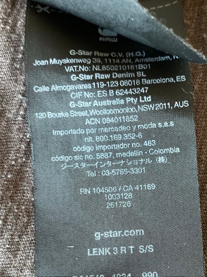 T-shirt G-Star originals marron chiné grège taille S - photo numéro 8