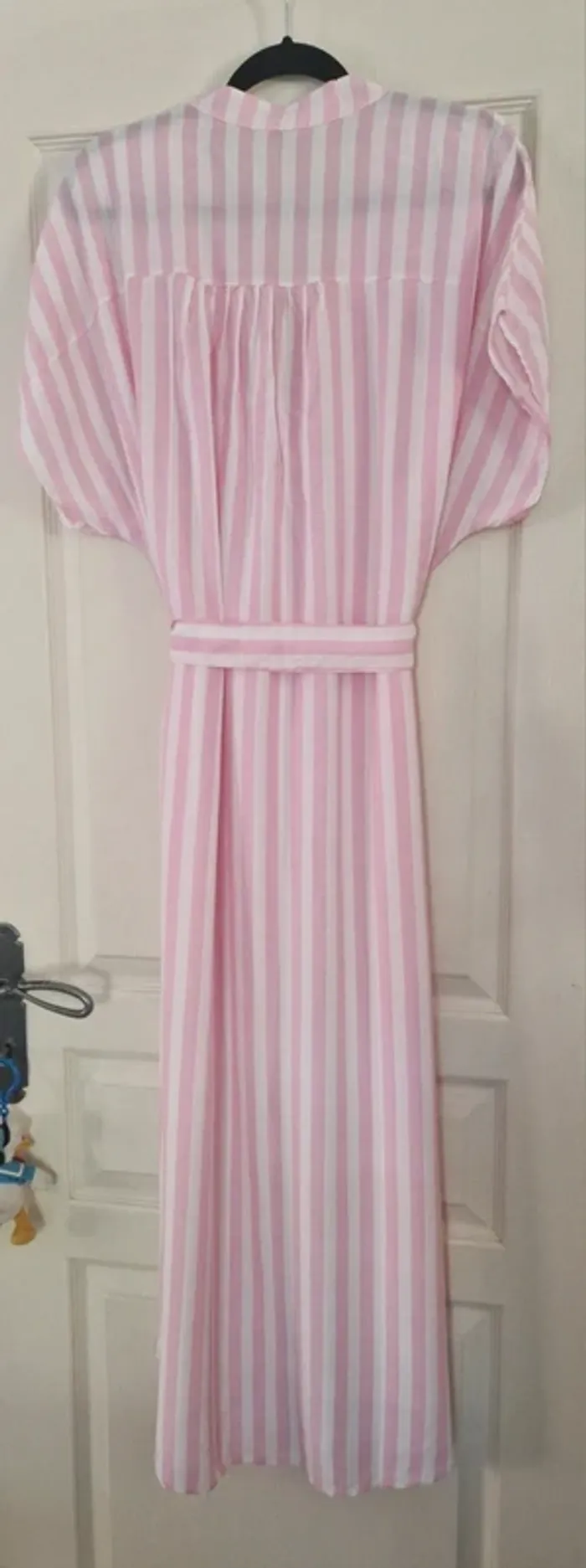 Robe chemise Zeta Otto rose et blanc - photo numéro 4