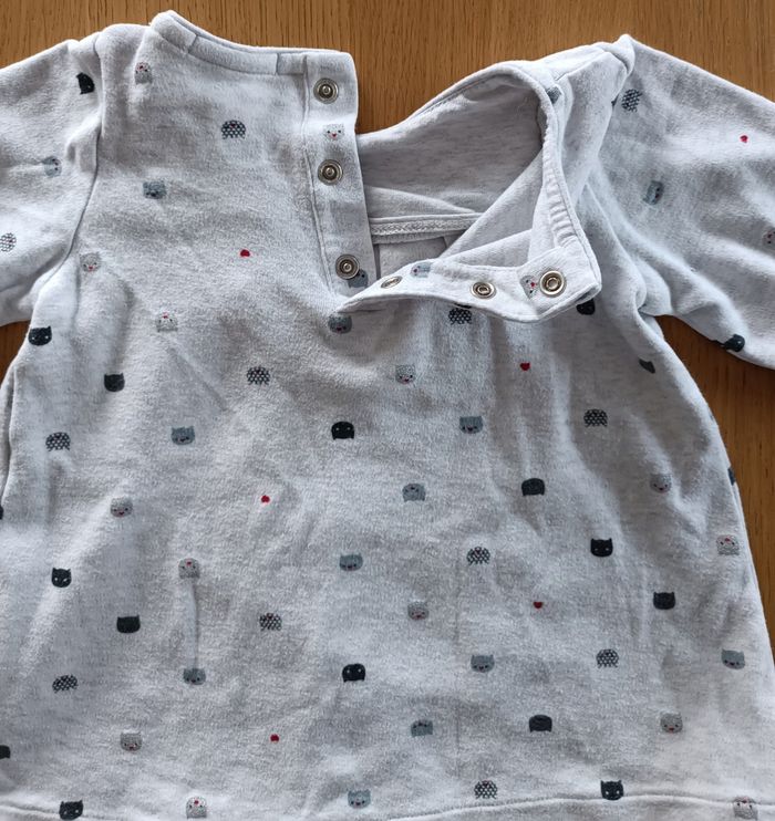 Robe Blouse hiver Obaïbi 9 mois gris clair - photo numéro 6