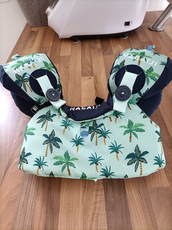 Brassard et ceinture gilet de flottaison vert et palmiers Nabaiji