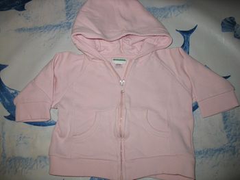 GILET A CAPUCHE ROSE PALE BÉBÉ FILLE "VERTBAUDET" - 9 MOIS - n°01
