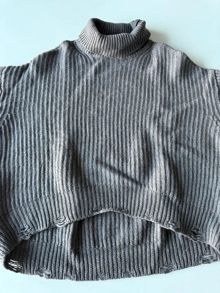 Pull col roulé IRO gris souris
