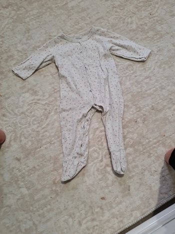 Pyjama boutchou léger 12 mois gris pois rose