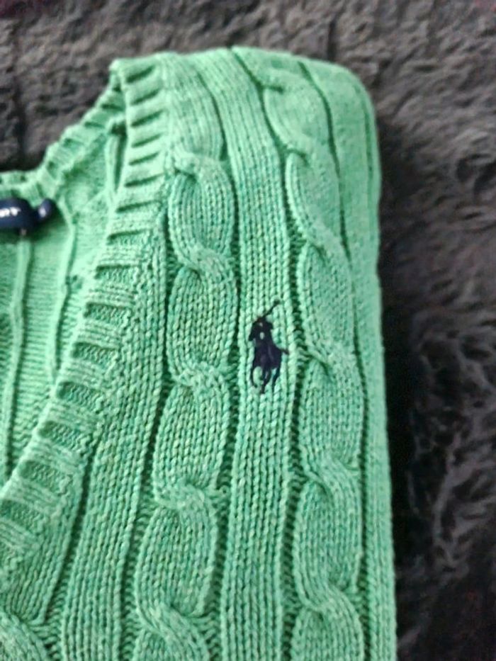 Pull torsadé Col V Ralph Lauren vert, S Femmes - photo numéro 4
