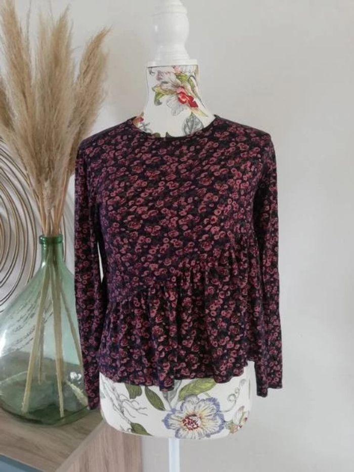 T-shirt manches longues fleuri Wednesday's girl TS - photo numéro 6