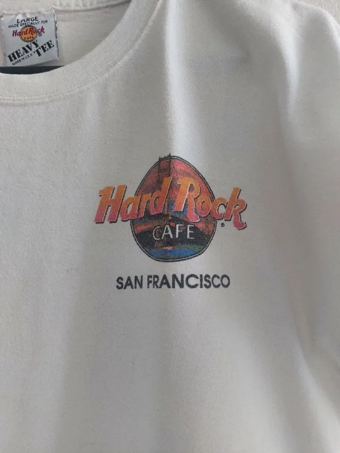 T-shirt Hard Rock Café San Francisco blanc vintage Taille L - photo numéro 4