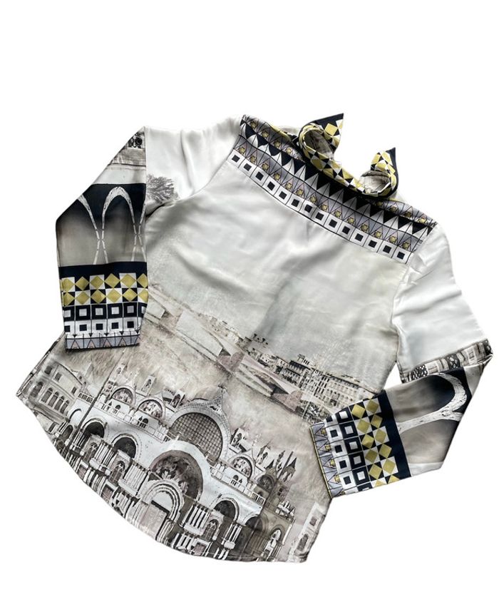 Chemise à motifs géométriques My Collection taille M-L très bon état - photo numéro 2