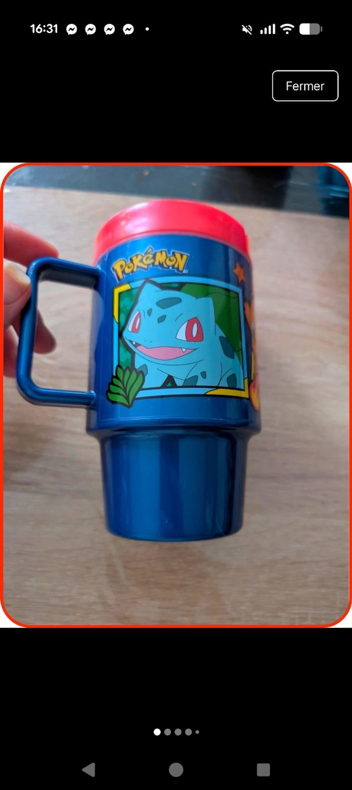 Tasse à paille Pokémon - Pikachu & Starters neuve