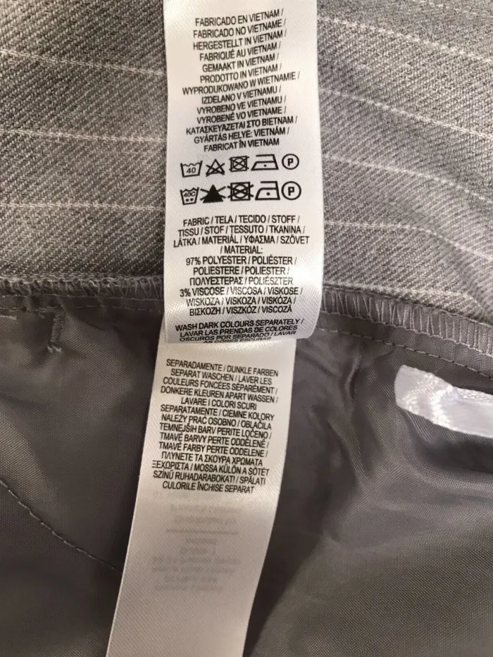 Pantalon ligné gris et blanc Primark - Taille 44 - photo numéro 6