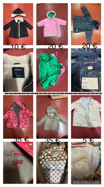 Manteaux Bebe différentes tailles , de grandes marques