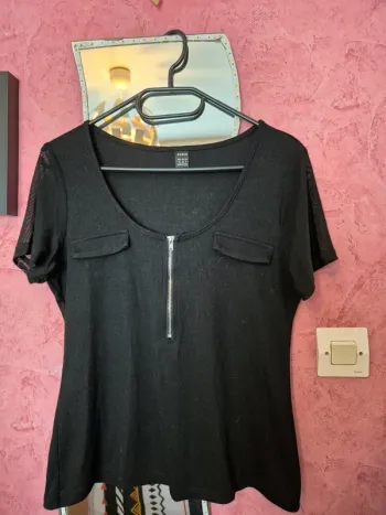 T-shirt noir Shein