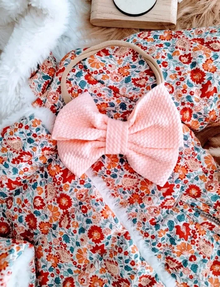 Manteau réversible fourrure et fleurie et bandeau cheveux sergent major fille 6 mois 🎀 - photo numéro 5