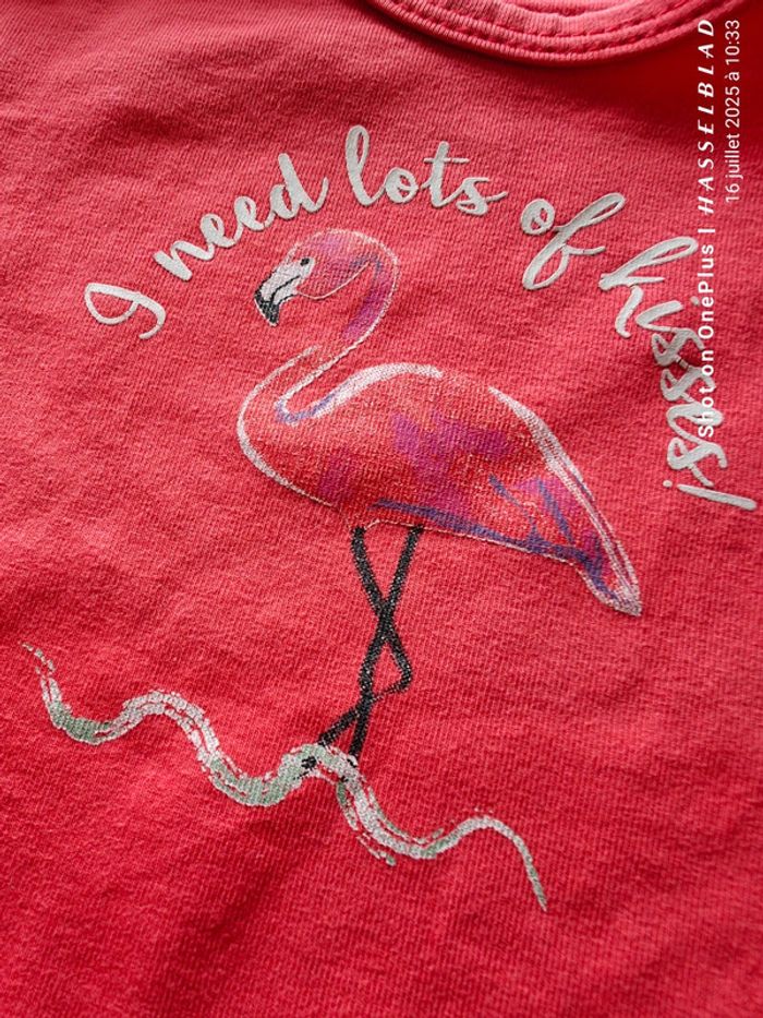T shirt manches longues flamant rose - photo numéro 2