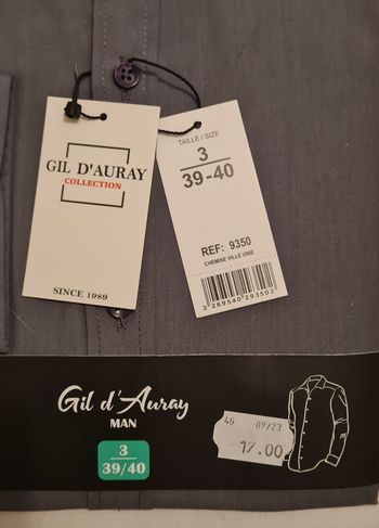 Chemise manches longues