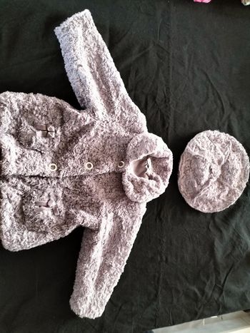 Manteau et son béret assorti en gris 18 mois 3Pommes