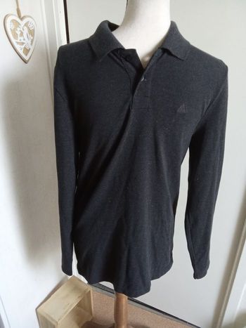 Pull manche longue homme noir taille M ,  40, mi saison automne, style polo
