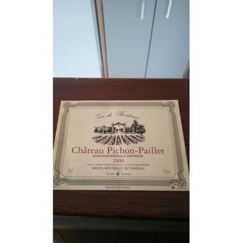 étiquette de Vin château Pichon Paillet bordeaux 2000 neuve -