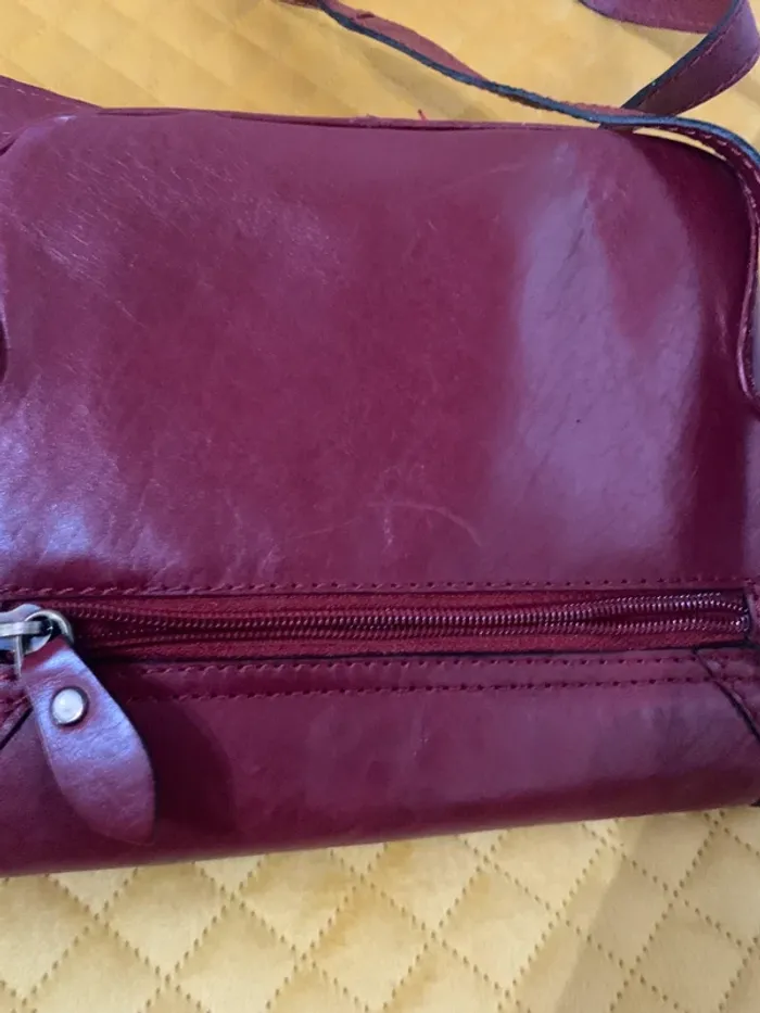 Sac à main Muska cuir bordeaux - photo numéro 5